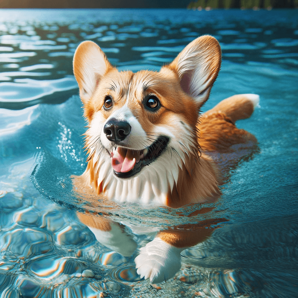 Corgi-Lab_mix_enjoying_a_swim_its_love_for_water_reflecting_the_Labrador_s_influence_and_its_adaptability_a_trait_of_the_Corgi