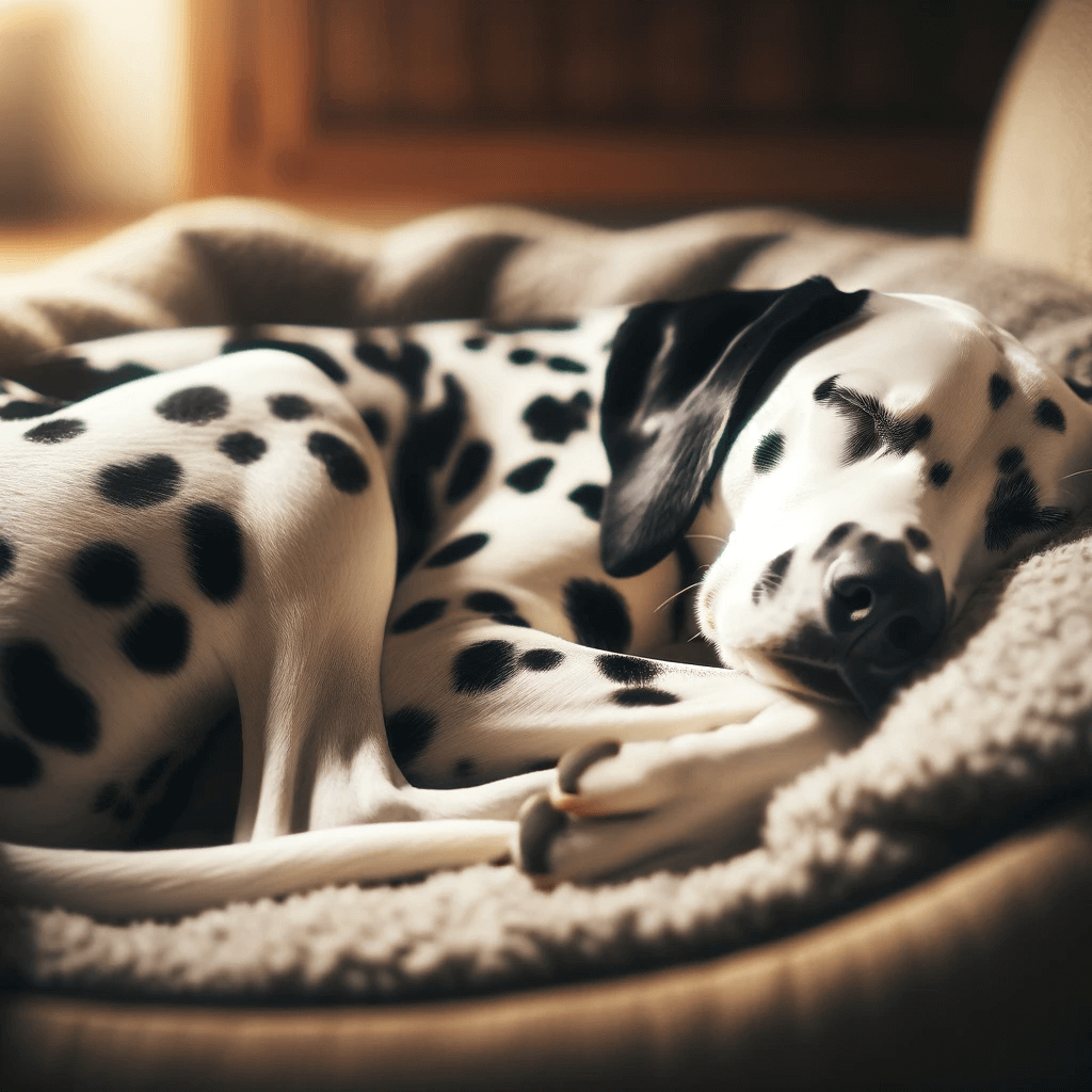 Dalmatian_Lab_Mix_Dalmador_taking_a_peaceful_nap_curled_up_in_a_cozy_spot