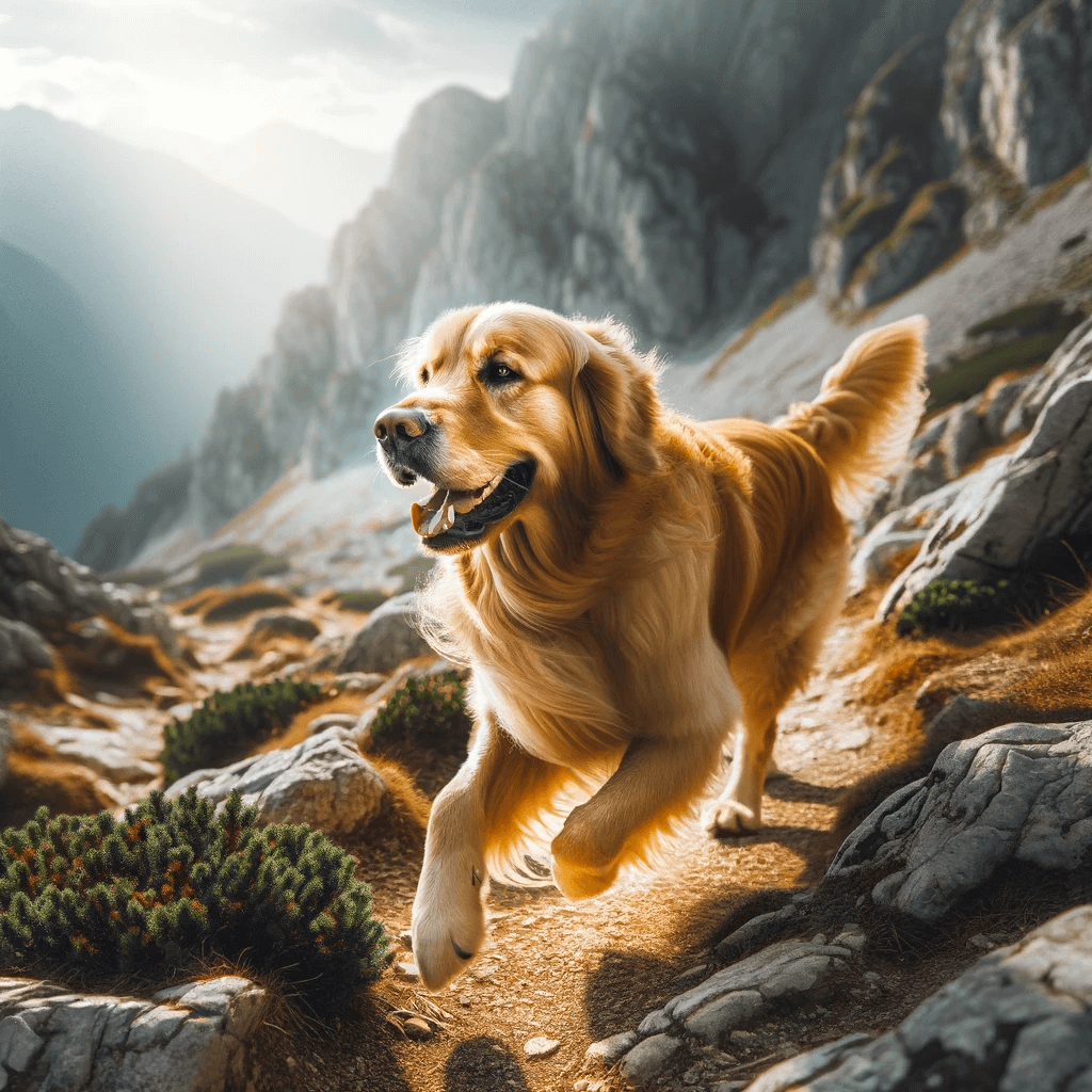 Dark_Golden_Retriever_hiking_through_a_mountain_trail_its_muscular_build_and_enthusiastic_demeanor_highlighting_the_breed_s_love_for_outdoor