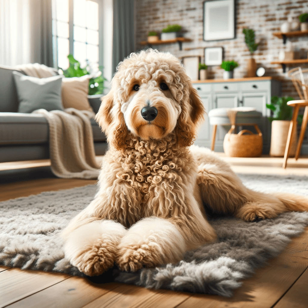 Goldendoodle_relaxing_indoors_exemplifying_its_adaptability_and_hypoallergenic_coat
