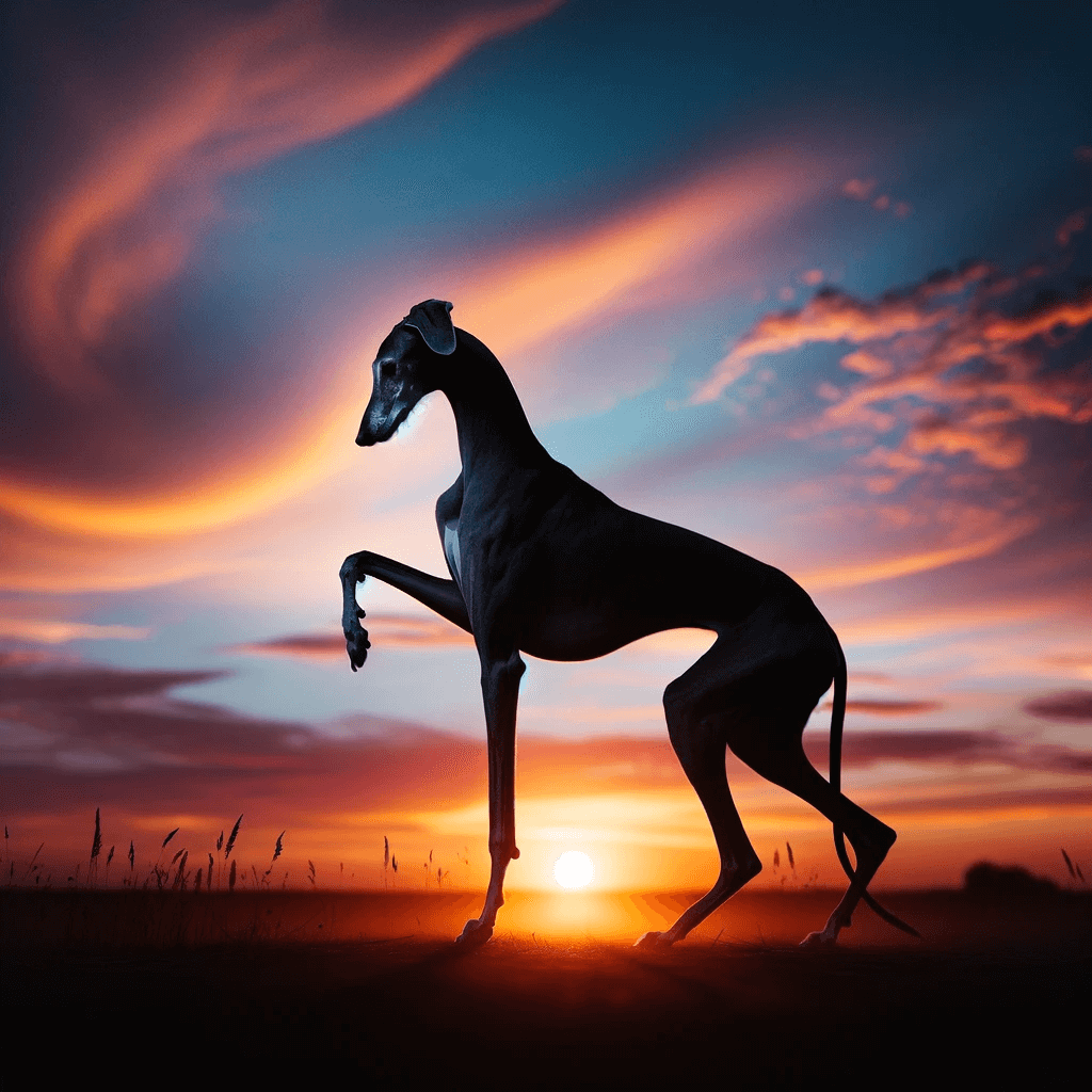 Greyador_s_graceful_silhouette_against_a_colorful_sunset_backdrop_creating_a_serene_and_beautiful_scene