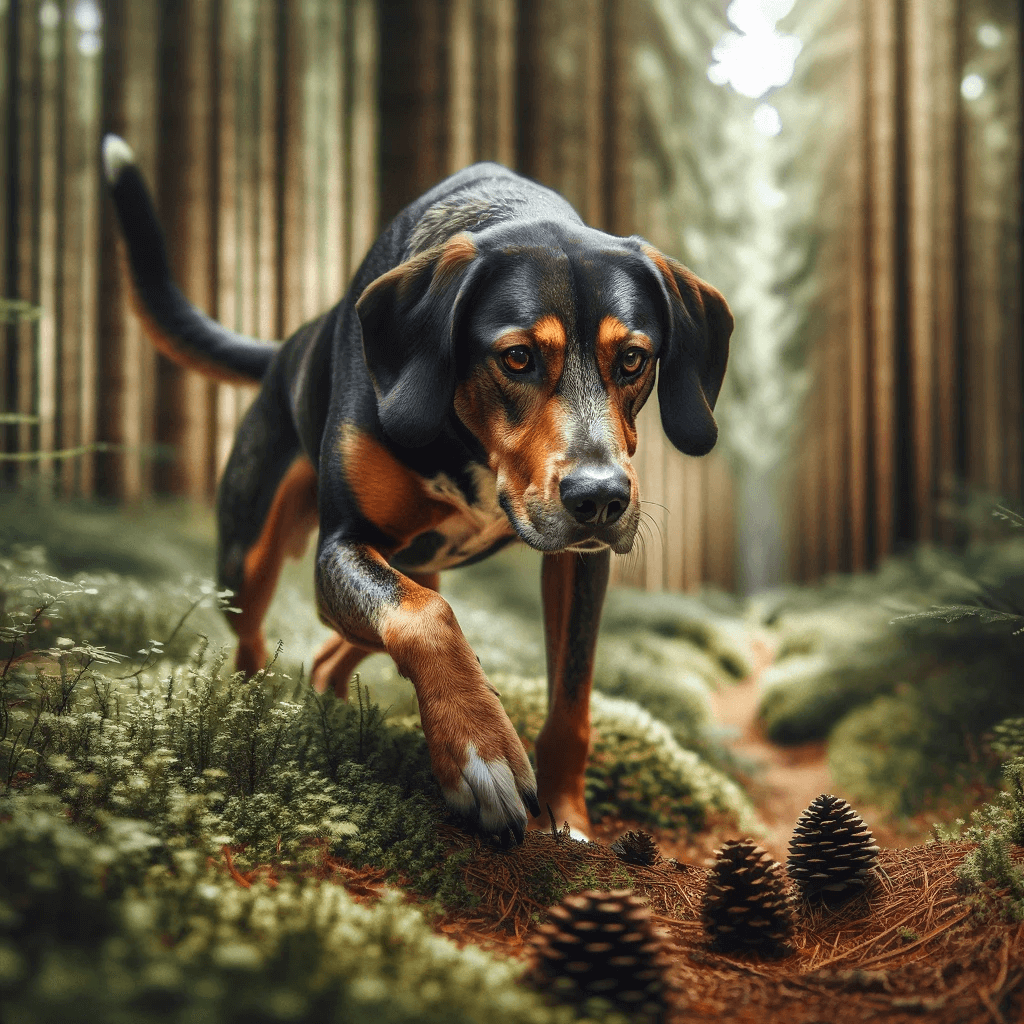 Labahoula_a_Coonhound_Lab_Mix_loving_outdoor_activities_especially_chasing_scents_in_the_woods