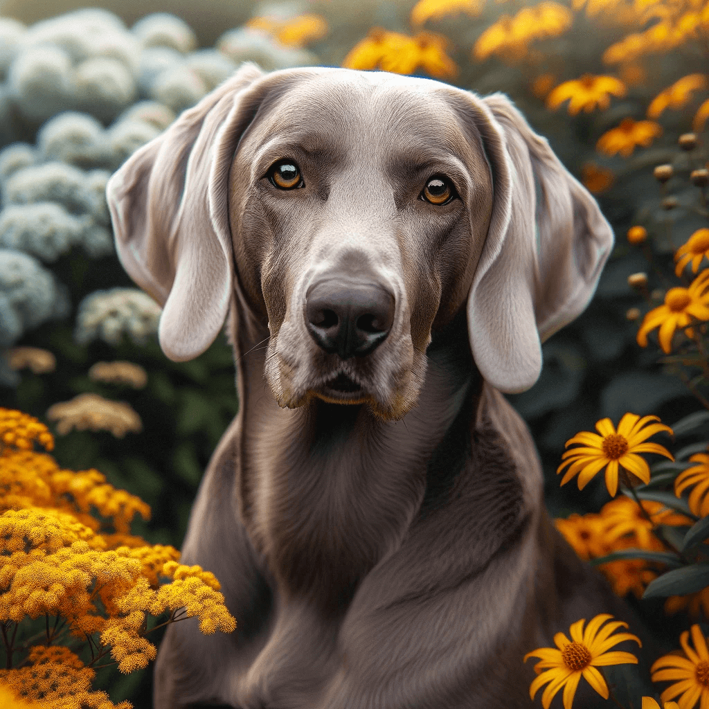 Labmaraner_with_a_sleek_silver-gray_coat_among_yellow_flowers_displaying_its_gentle_expression_and_athletic_build._The_dog_is_a_Weimaraner