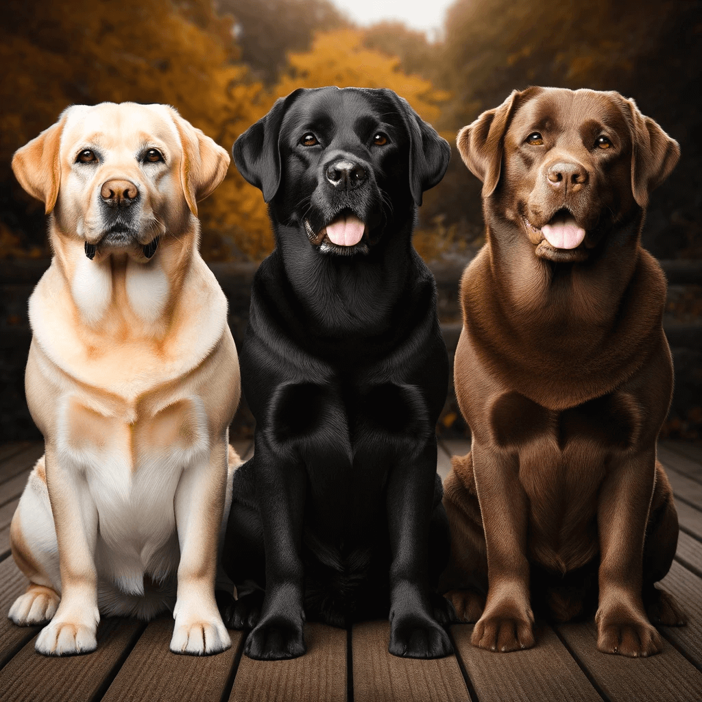 Labradorii_Labrador_Retrievers_in_various_coat_colors_yellow_black_and_chocolate_sitting_together_in_harmony