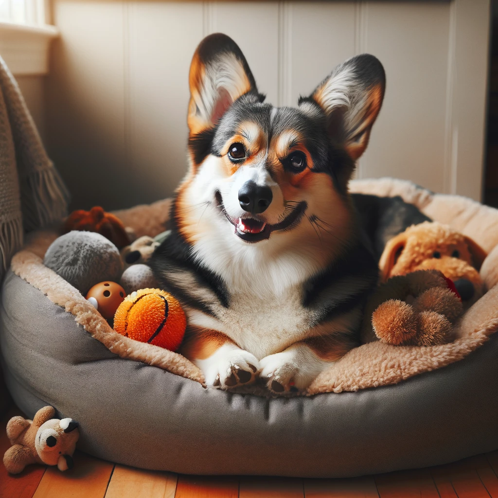 Merle_Corgi_s_content_expression_as_it_lounges_in_a_cozy_dog_bed_surrounded_by_its_favorite_toys