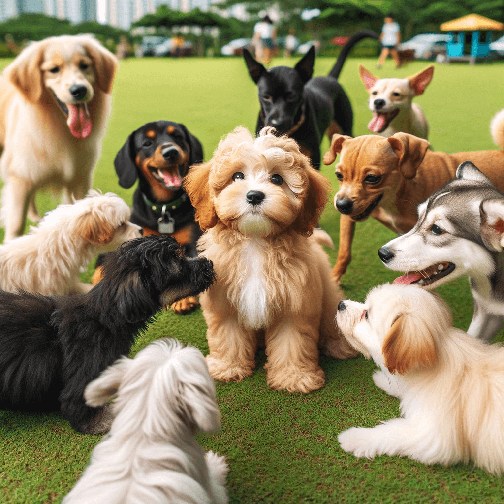Mini_Cavapoo_interacting_with_other_dogs_at_a_park_showcasing_its_friendly_and_social_nature