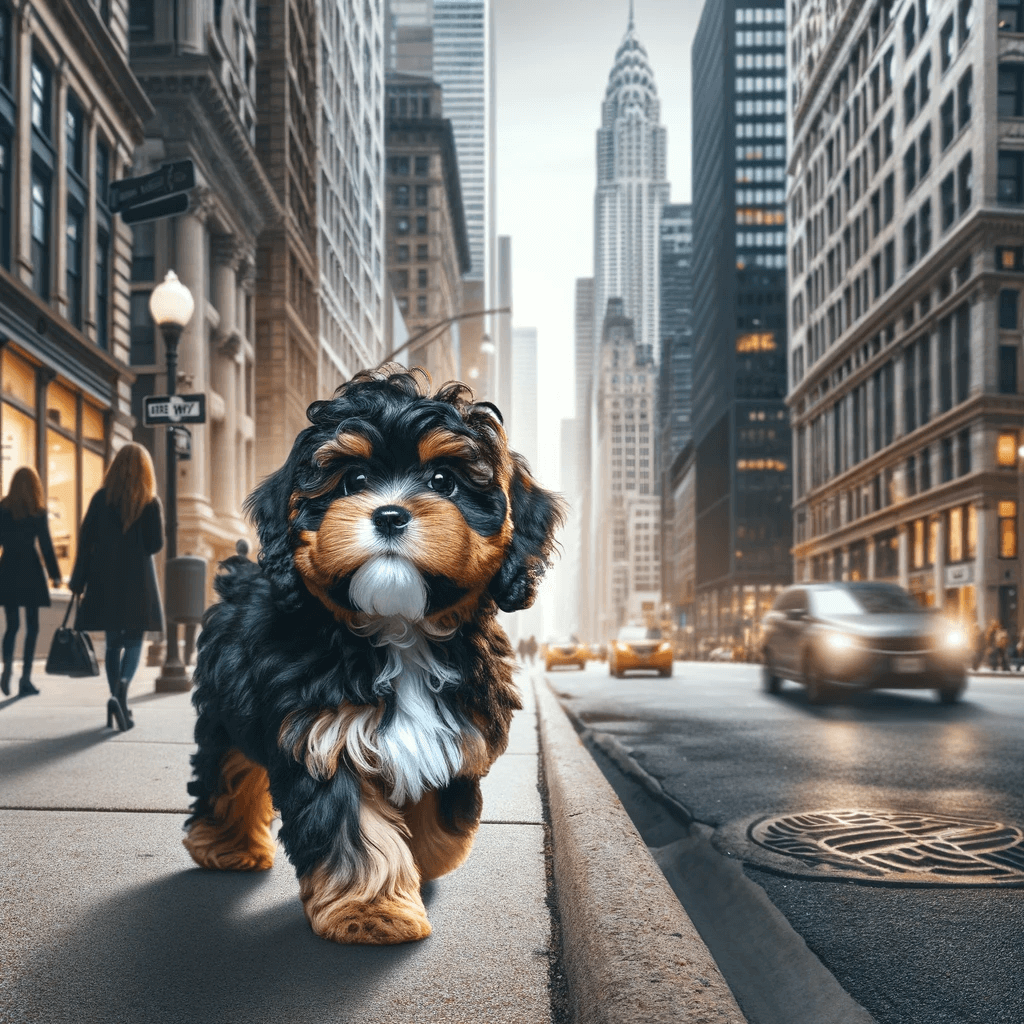 Mini_Cavapoo_navigating_the_city_streets_emphasizing_its_adaptability_to_urban_living_and_small_spaces