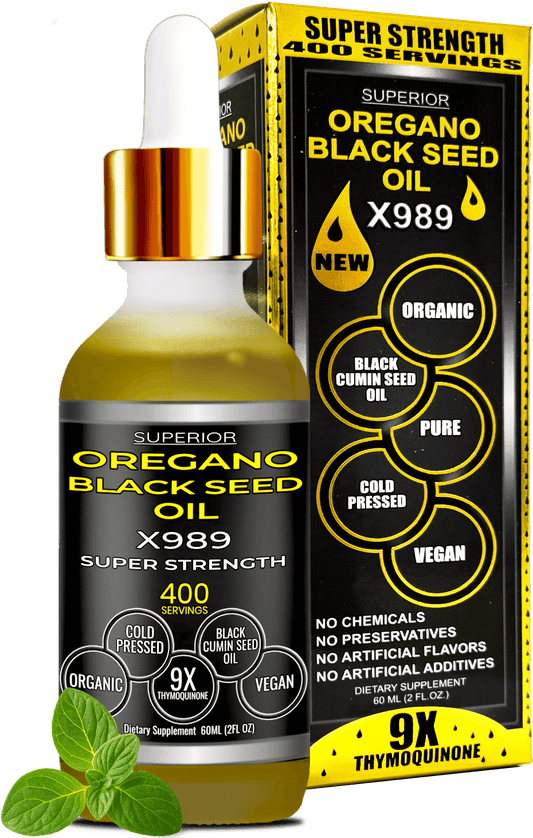 Oil of oregano with black seed oil liquid drops organic herbal supplement