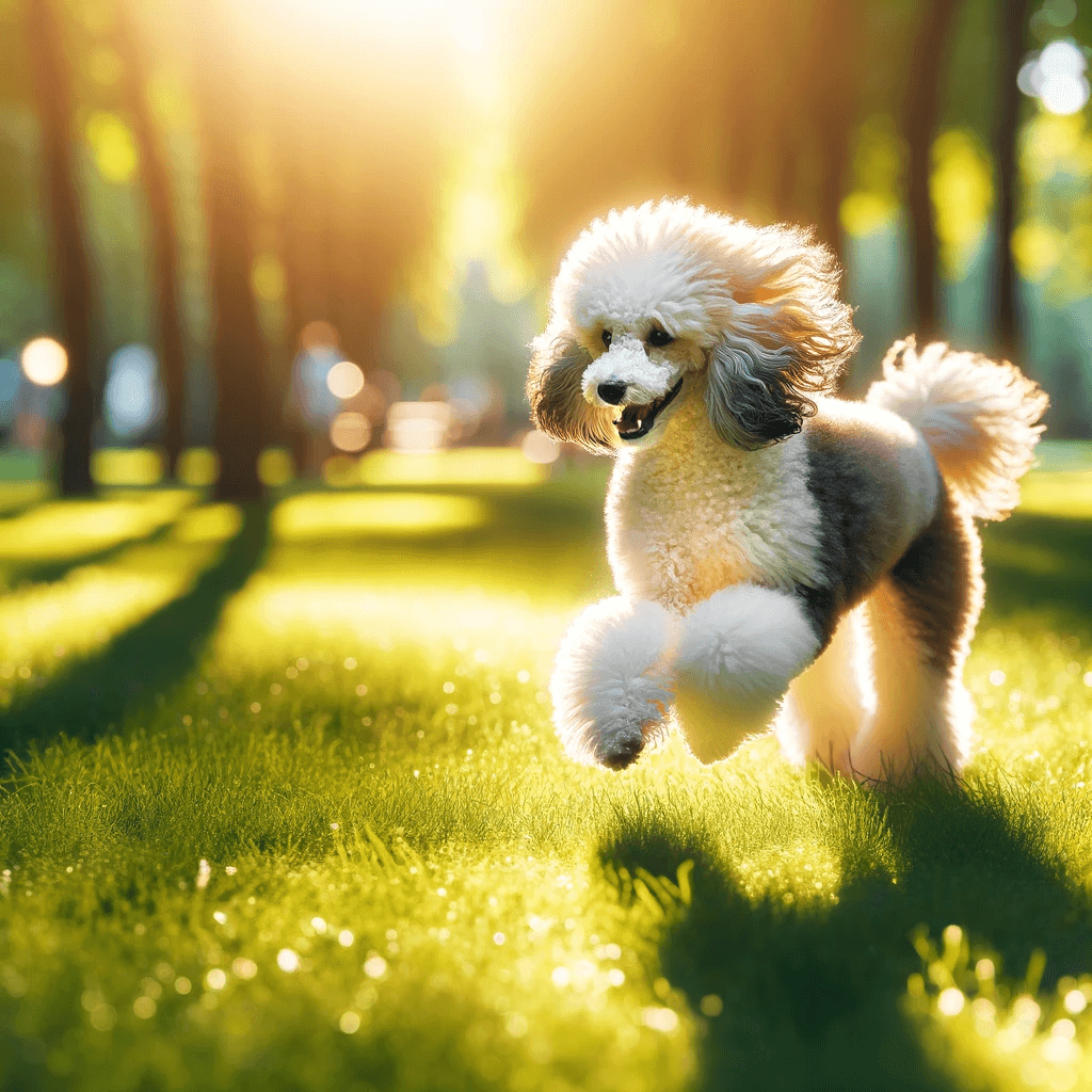 Parti_Poodle_playing_fetch_in_a_sunny_park