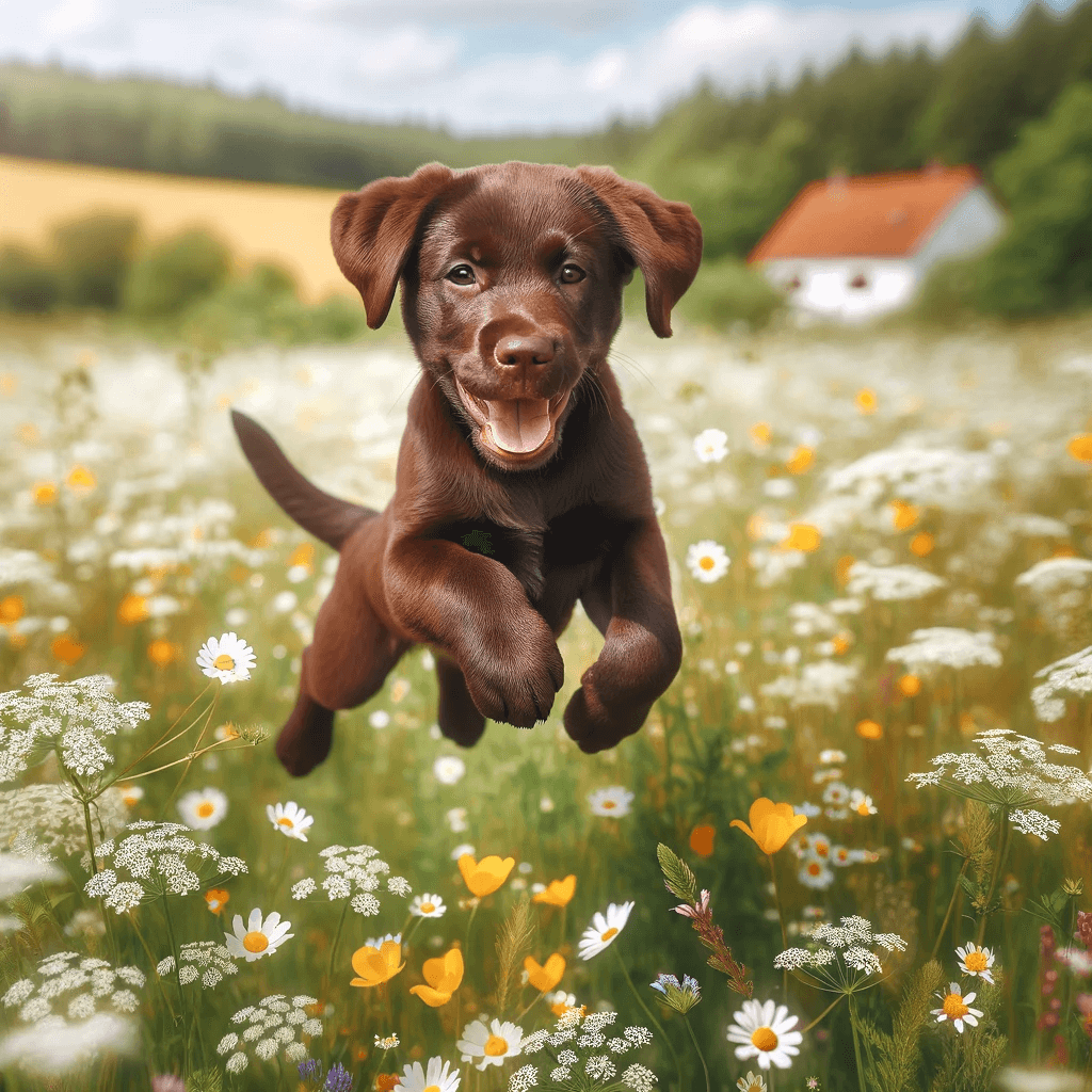 Playful_Chocolate_Lab_Pup_Leaping_Joyfully_in_a_Field_of_Wildflowers_Capturing_the_Essence_of_Spring