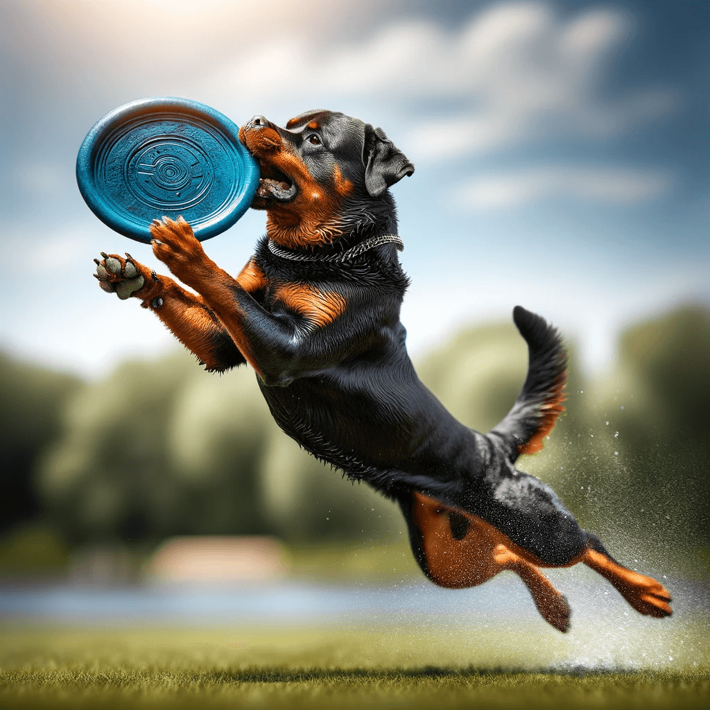 Red_Rottweiler_catching_a_frisbee_in_mid-air_displaying_its_athleticism