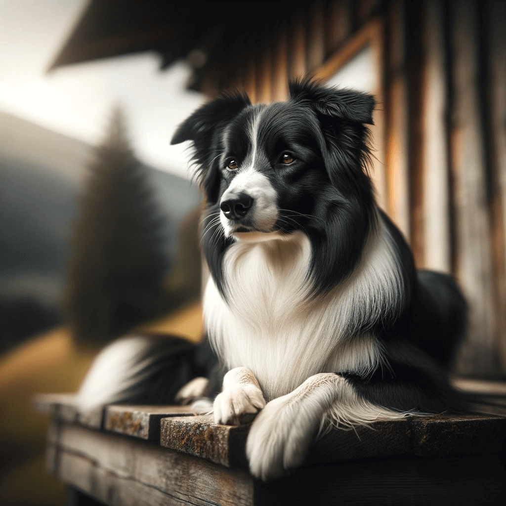 Short_Haired_Border_Collie_resting_on_a_structure_outdoors_with_a_thoughtful_or_relaxed_expression_perhaps_after_play_or_exercise