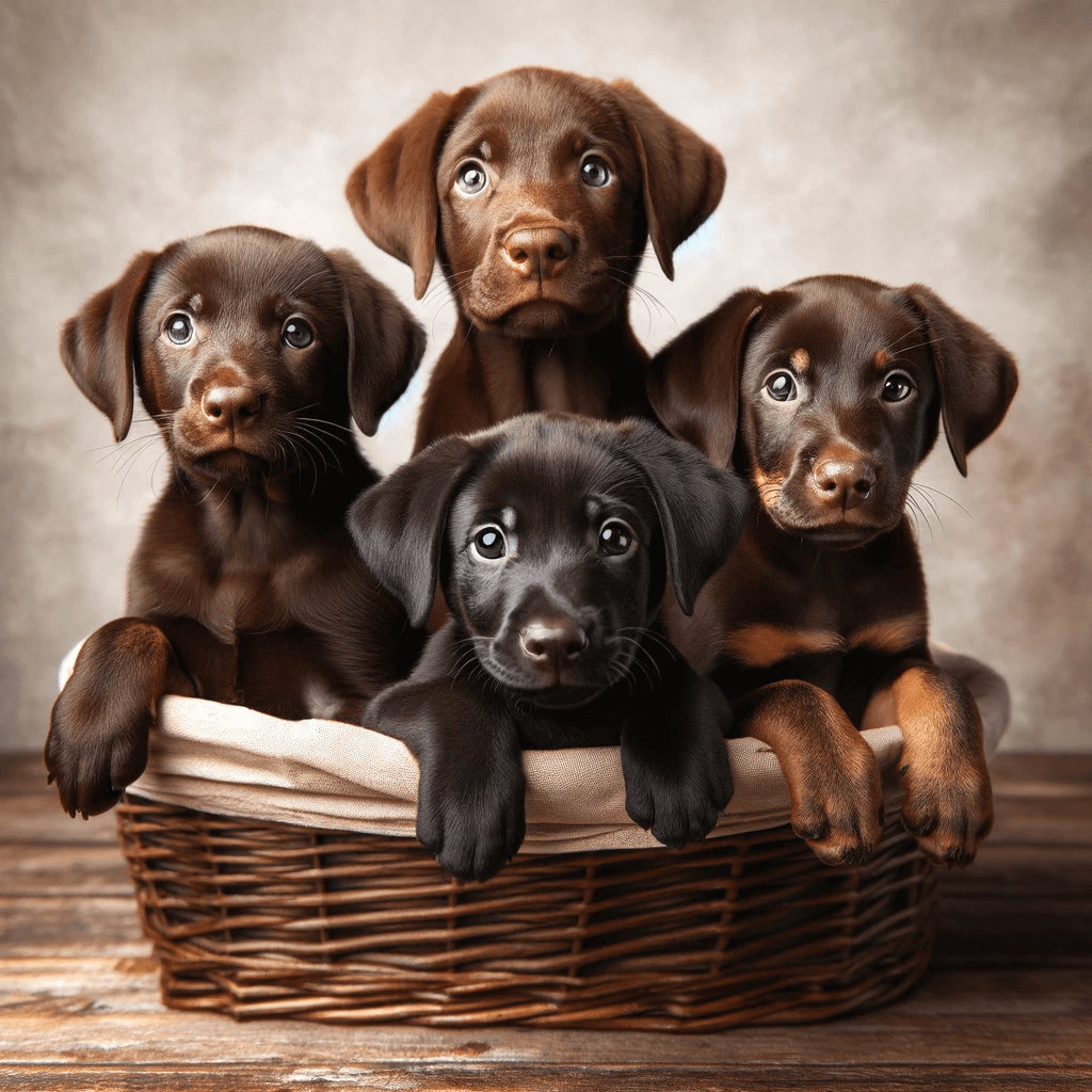chocolate Lab Doberman mix puppies