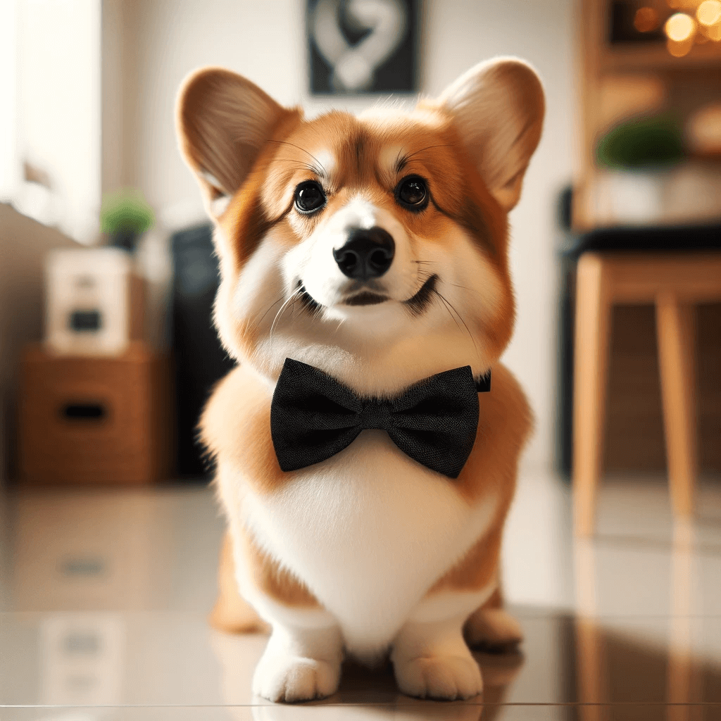 corgi_poodle_mix-Corgipoo_exudes_sophistication._Its_neatly_groomed_fur_and_poised_demeanor_make_it_the_epitome_of_canine_charm_and_charisma