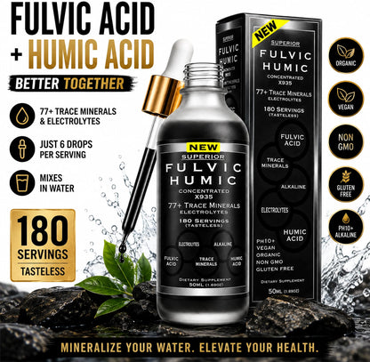 Fulvic Humic Mineral Blend Drops – 77+ Trace Minerals & Electrolytes