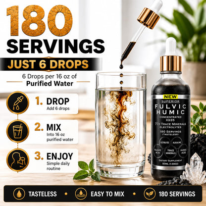 Fulvic Humic Mineral Blend Drops – 77+ Trace Minerals & Electrolytes
