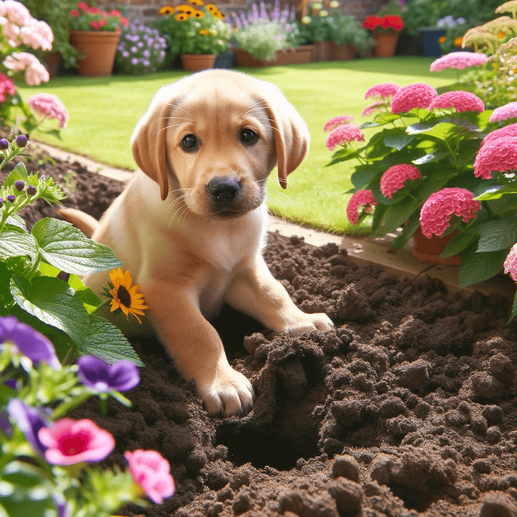 golden_Labrador_puppy_helping_in_the_garden_adorably_caught_in_the_act_of_digging_a_hole_among_the_flower_beds