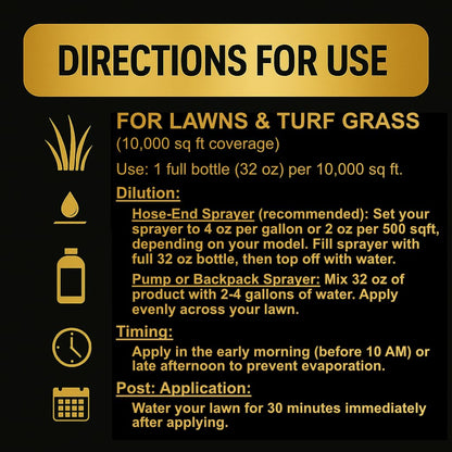 Liquid Aeration for Lawn - Humic & Fulvic Acid, Covers 10,000 Sq Ft
