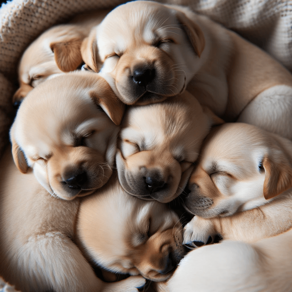 litter_of_Labrador_puppies_snuggled_together_in_a_cozy_pile_their_tiny_snores_creating_a_symphony_of_cuteness