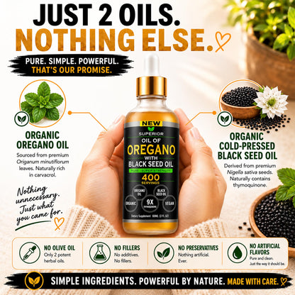Oil of Oregano With Black Seed Oil Drops - 400 Servings