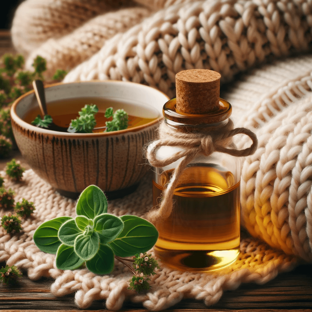 oregano_oil_bottle_a_knitted_blanket_and_a_cup_of_herbal_tea