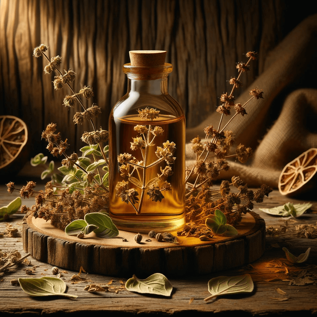 oregano_oil_placed_amidst_a_rustic_setting_with_dried_oregano_leaves_and_branches_around_it