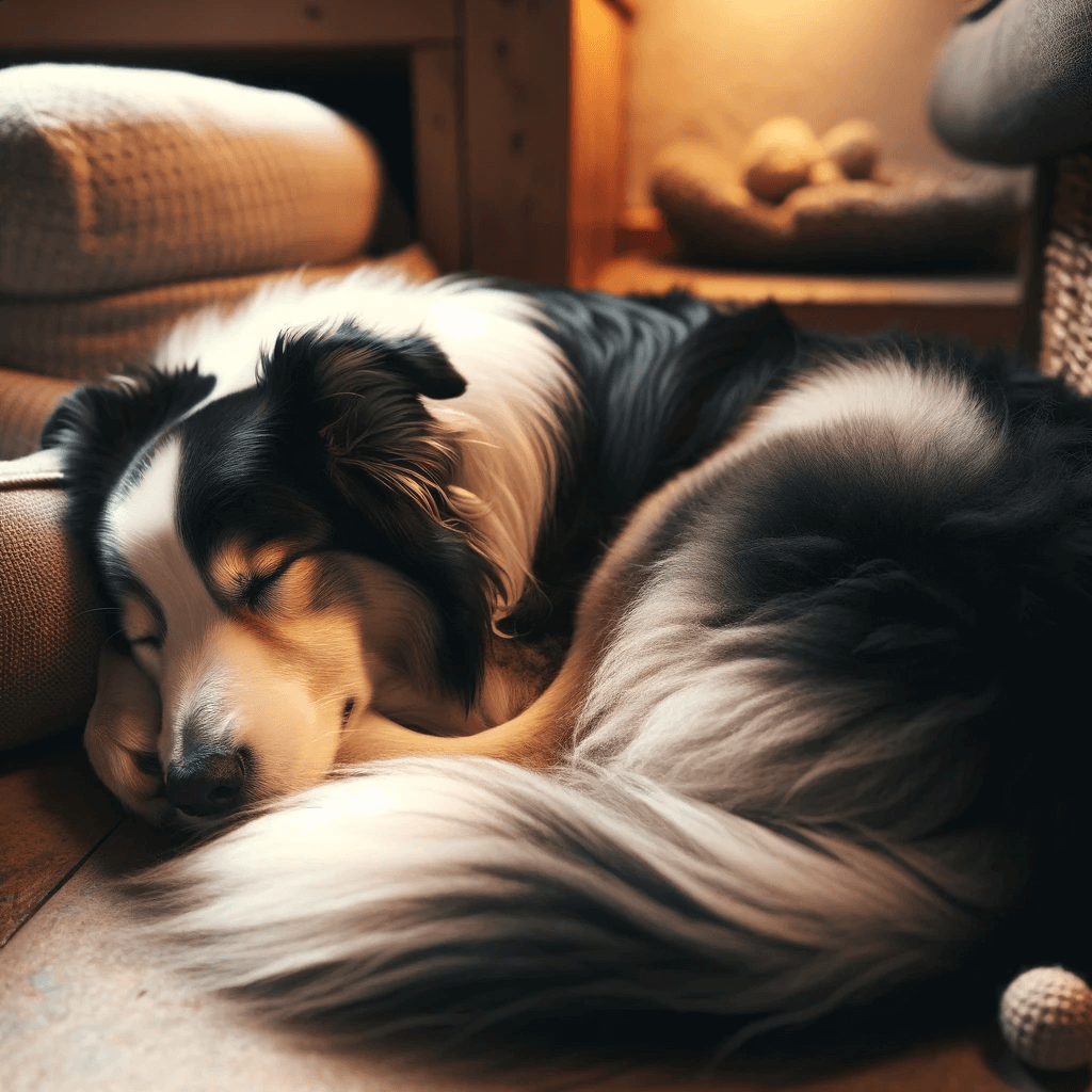 peaceful_Borador_Border_Collie_Lab_Mix_curled_up_and_sleeping_soundly